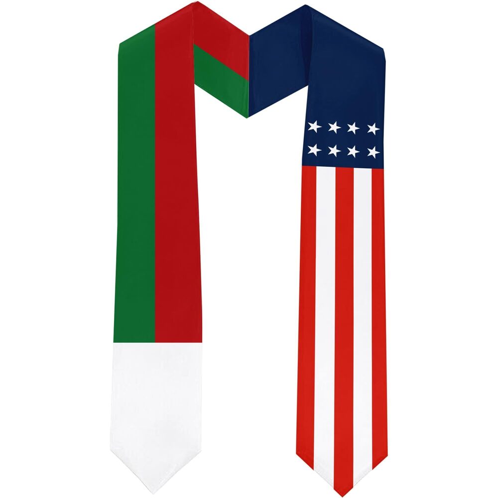 4124 Madagascar Flag International Students Graduation Sash Stole Scarves